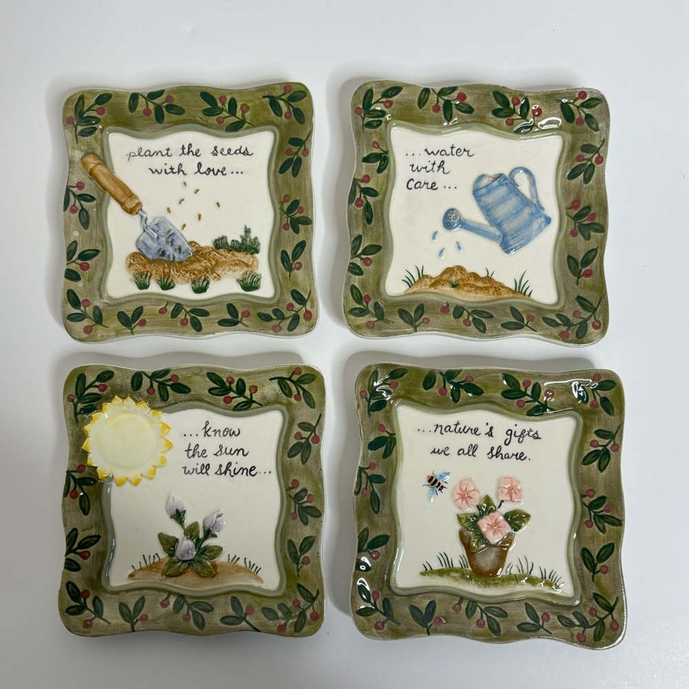 MWW 4” Mini Plate Set Spring Garden